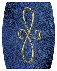 DAREC 601 GD SH BL Gold Scroll Shimmer Blue Background